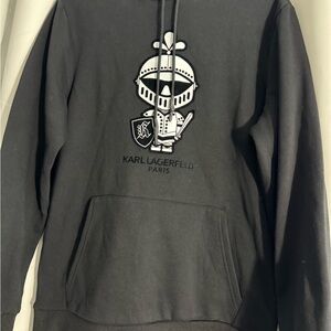 Karl Lagerfeld Black Hoodie with Knight Graphic